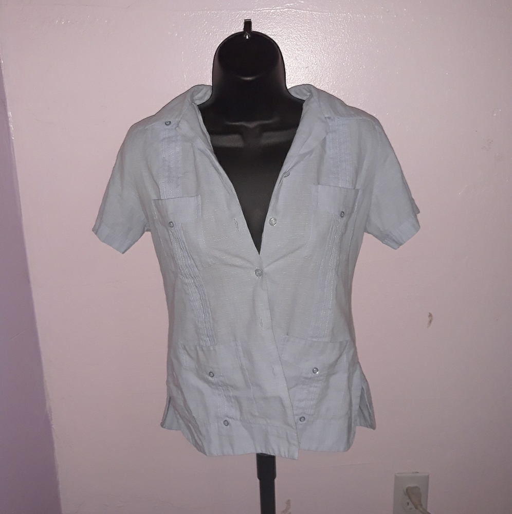 Light blue button up